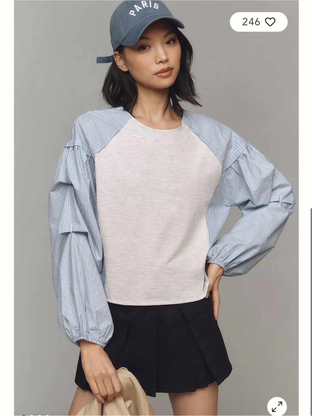 Anthropologie Draped-Sleeve Twofer Top